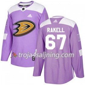 Anaheim Ducks tröja Rickard Rakell 67 Adidas 2017-2018 Lila Fights Cancer Practice Authentic - NHL Tröjor Herr